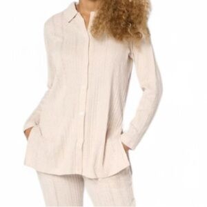 Cuddl Duds Cream Comfort Rib Button-Up Cardigan